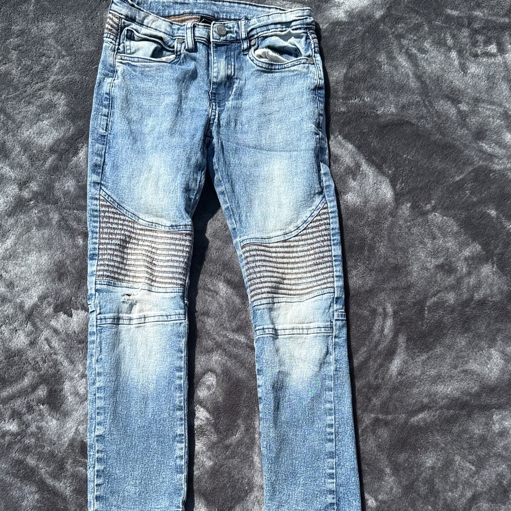 Kids Blue Jeans with Ribbed Detail